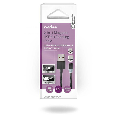 USB kabel NEDIS CCGB60630BK20
