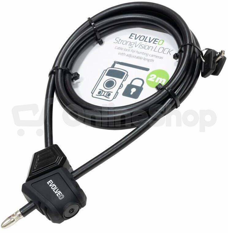 Nastavitelný lanový zámek EVOLVEO StrongVision LOCK, 8mm x 2m