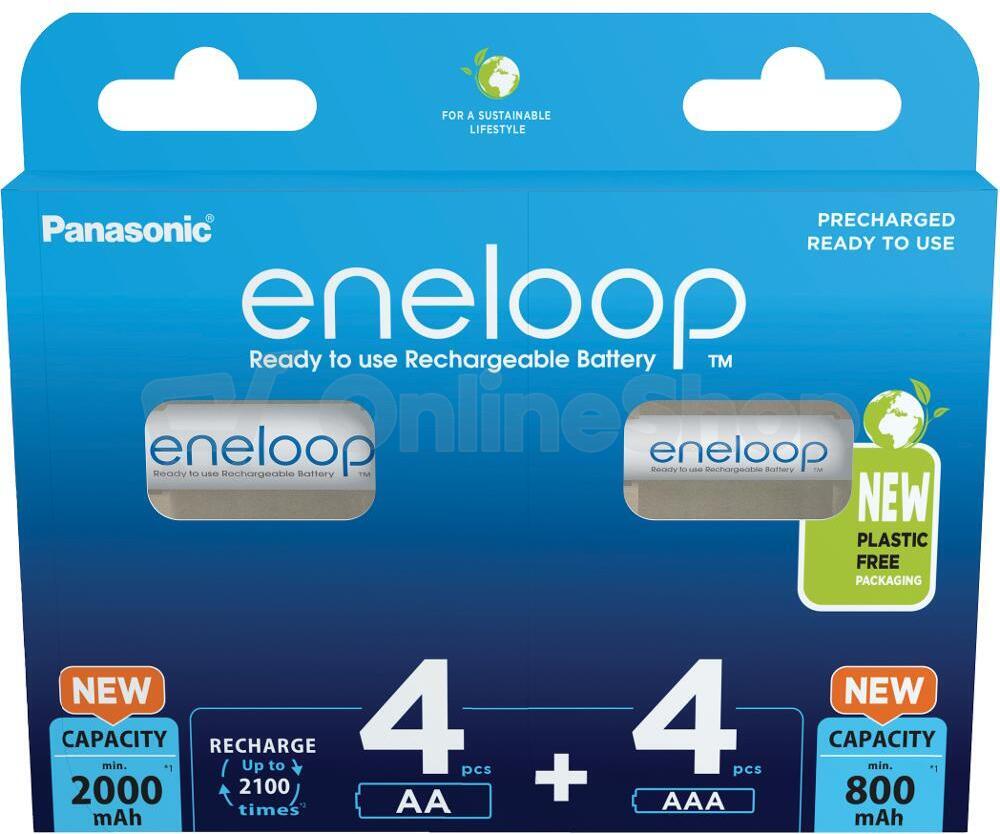 Baterie Panasonic -ENELOOP HR6 2000mAh + HR03 800mAh 8BP