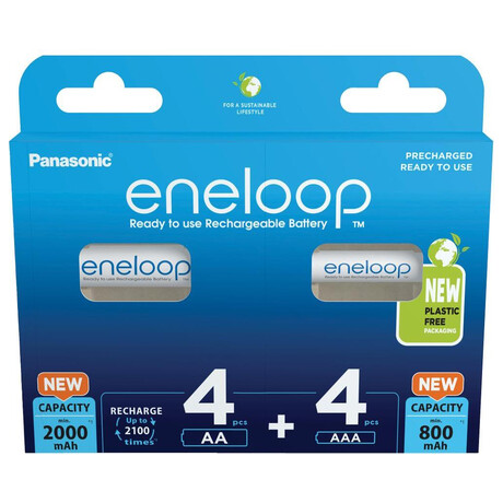 Baterie Panasonic -ENELOOP HR6 2000mAh + HR03 800mAh 8BP