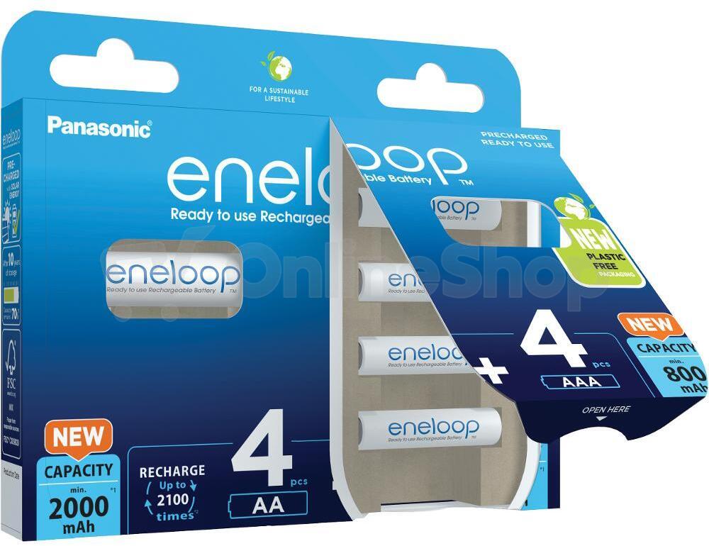Baterie Panasonic -ENELOOP HR6 2000mAh + HR03 800mAh 8BP