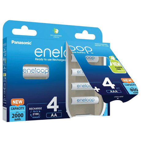 Baterie Panasonic -ENELOOP HR6 2000mAh + HR03 800mAh 8BP