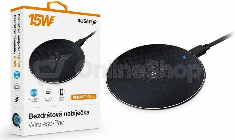 Bezdrátová nabíječka Aligator CHQ003, černá