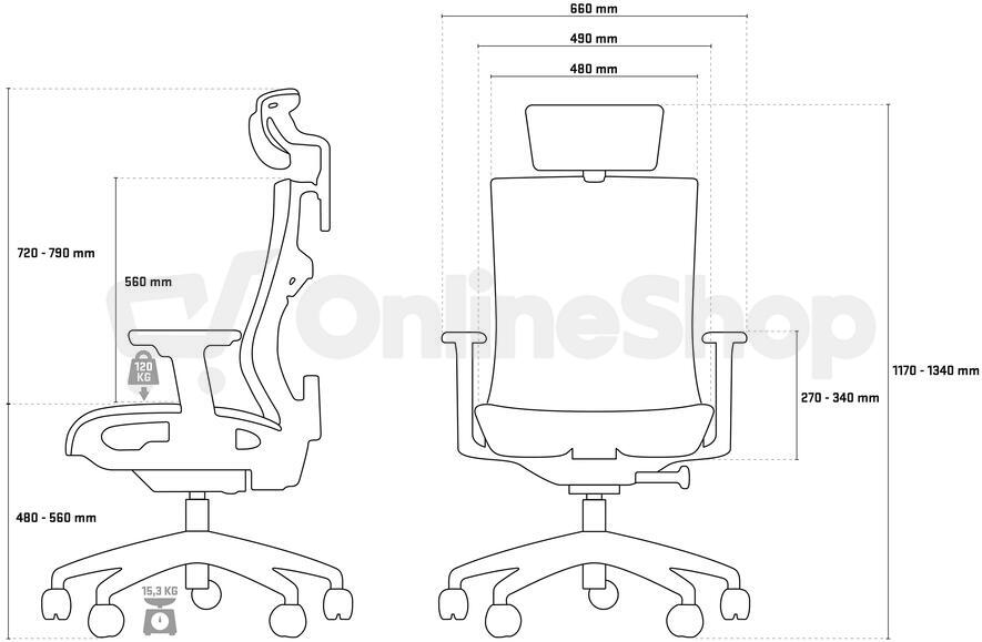 Kancelářská stolička Yenkee YGC 500GY