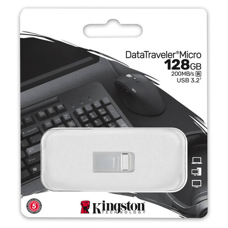 KINGSTON 128GB DataTraveler Micro 200MB/s Metal USB 3.2 Gen 1 (DTMC3G2/128GB)