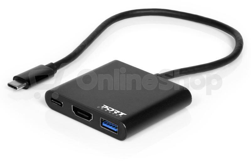 Nillkin PORT CONNECT USB-C HUB, HDMI 1X 4K + USB-A + USB-C, černý (900140)