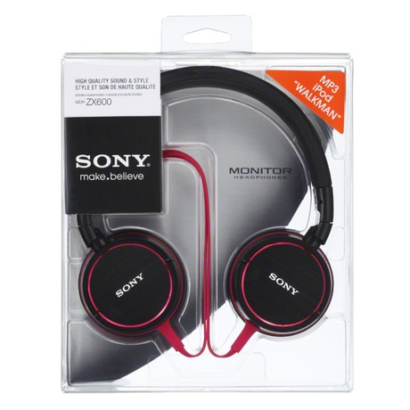 Sluchátka Sony MDR-ZX600 červená - Sony MDR-ZX600 červená (foto 4)