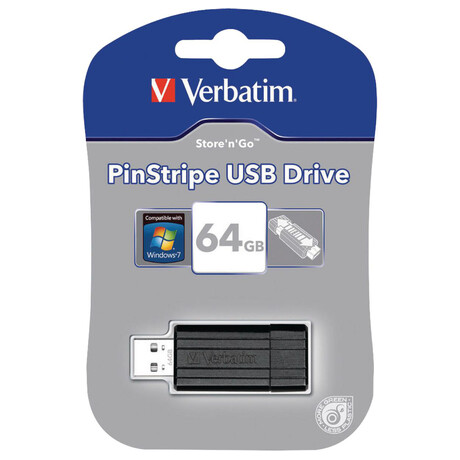Flash disk VERBATIM Store 'n' Go PinStripe 64GB, ern