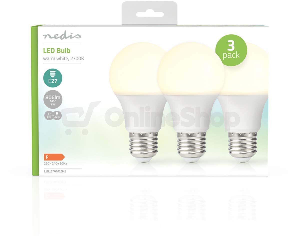 LED žárovka E27 NEDIS LBE27A602P3