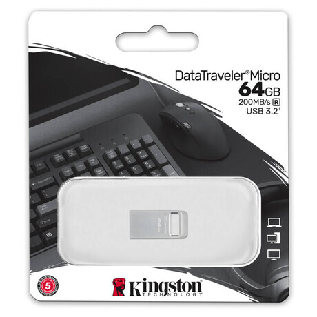 Kingston Flash Disk 64GB DataTraveler Micro 200MB/s Metal USB 3.2 Gen 1 (foto 5)