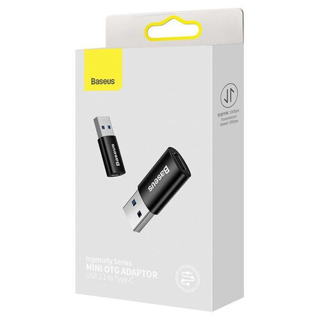 Baseus Ingenuity mini OTG adaptér USB-A 3,1A samec na&nbsp;USB-C samice, černá (foto 7)