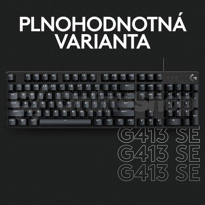 Herní klávesnice Logitech G413 SE, černá, US