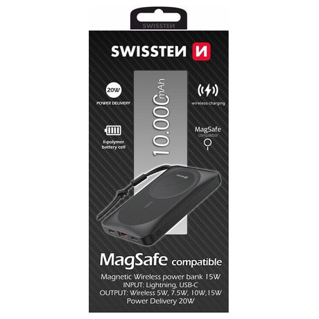 SWISSTEN POWER BANK 10000 mAh (kompatibiln s MagSafe)