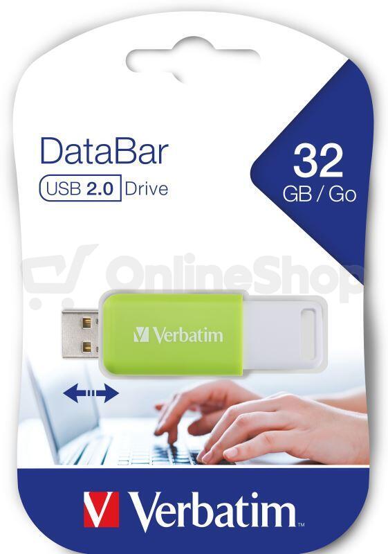32GB USB Flash 2.0 DataBar zelený Verbatim (49454)