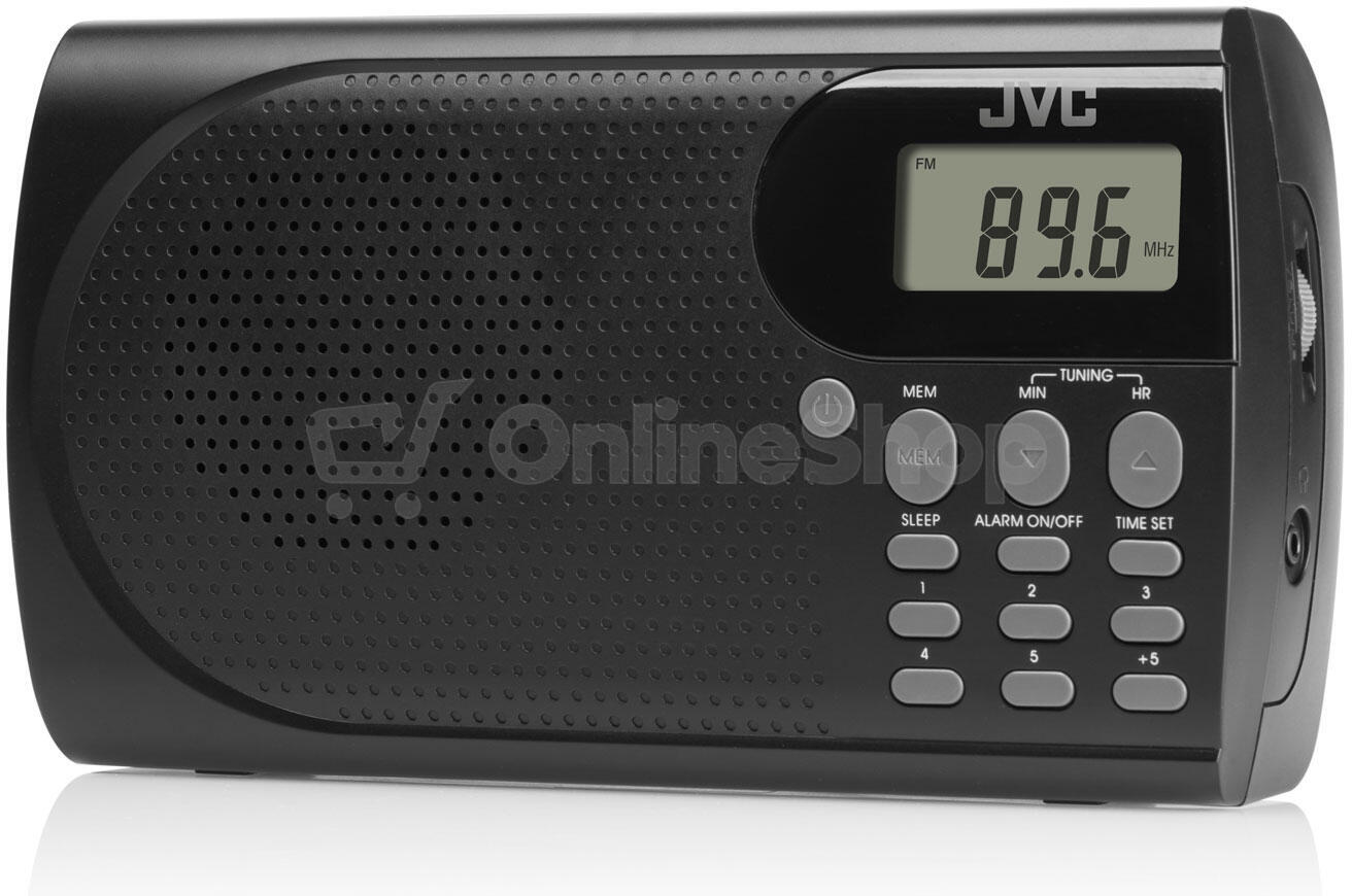 Radiopřijímač JVC RA-E431B, digitální FM tuner, černý