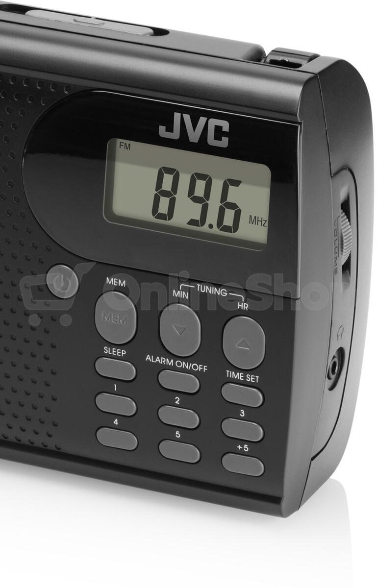 Radiopřijímač JVC RA-E431B, digitální FM tuner, černý