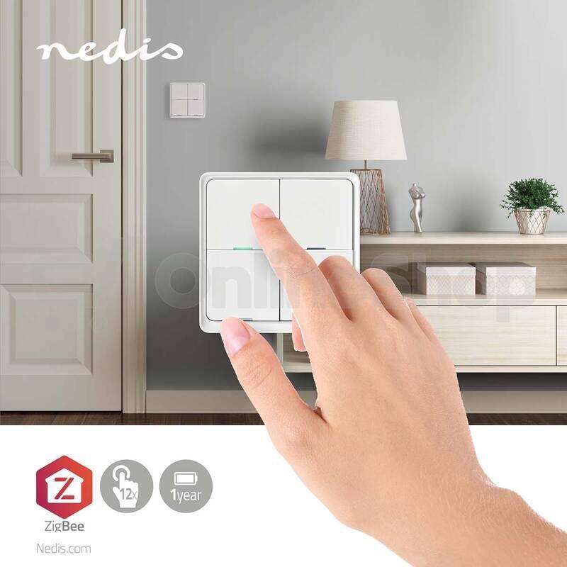 SmartLife nástěnný vypínač NEDIS ZBWS40WT