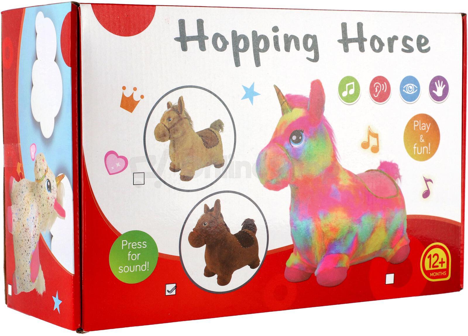 Hopsadlo Teddies Bílý jednorožec s hvězdičkami, výška 23 cm