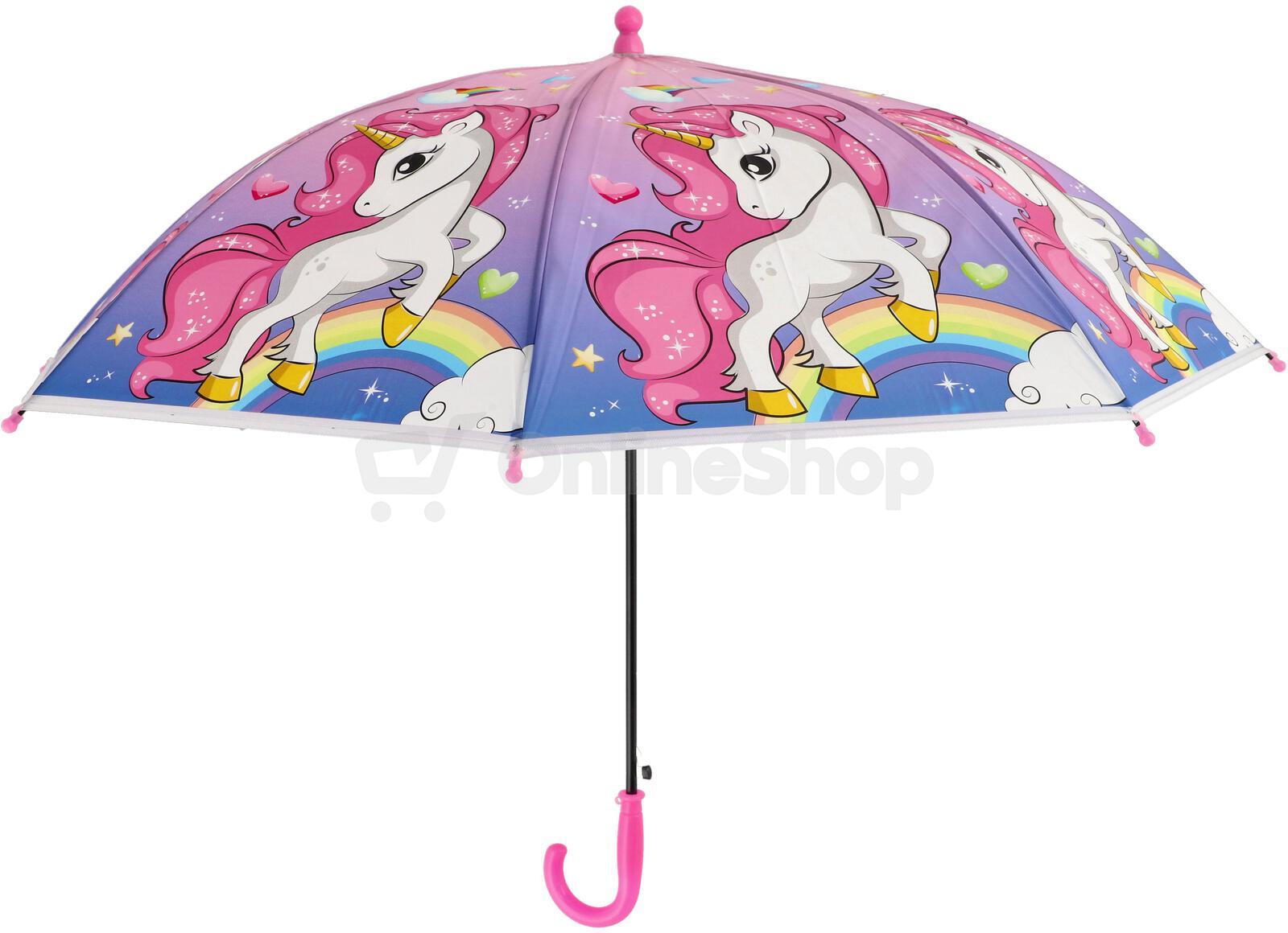 Teddies Deštník Jednorožec plast/kov vystřelovací 64cm v sáčku