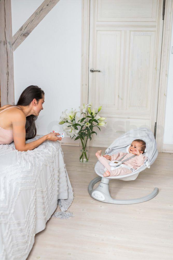 Elektrické houpátko MoMi KENANI, světle šedá