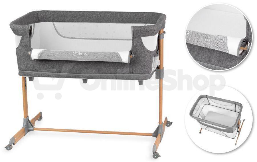 Postýlka MoMi SMART BED 4v1 šedá