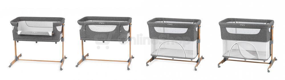 Postýlka MoMi SMART BED 4v1 šedá
