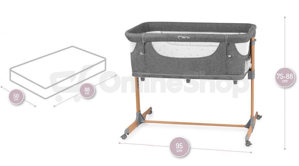Postýlka MoMi SMART BED 4v1 šedá