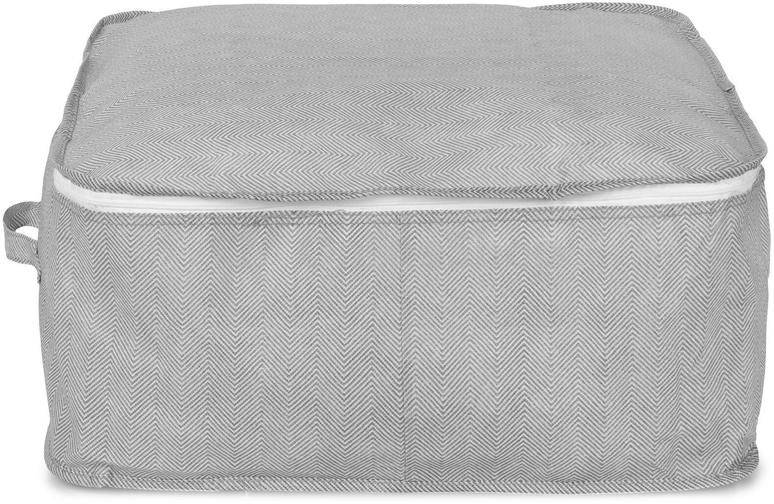 Textilní úložný box na oděvy a přikrývky se zipem Compactor Boston 46 x 46 x 20,5 cm