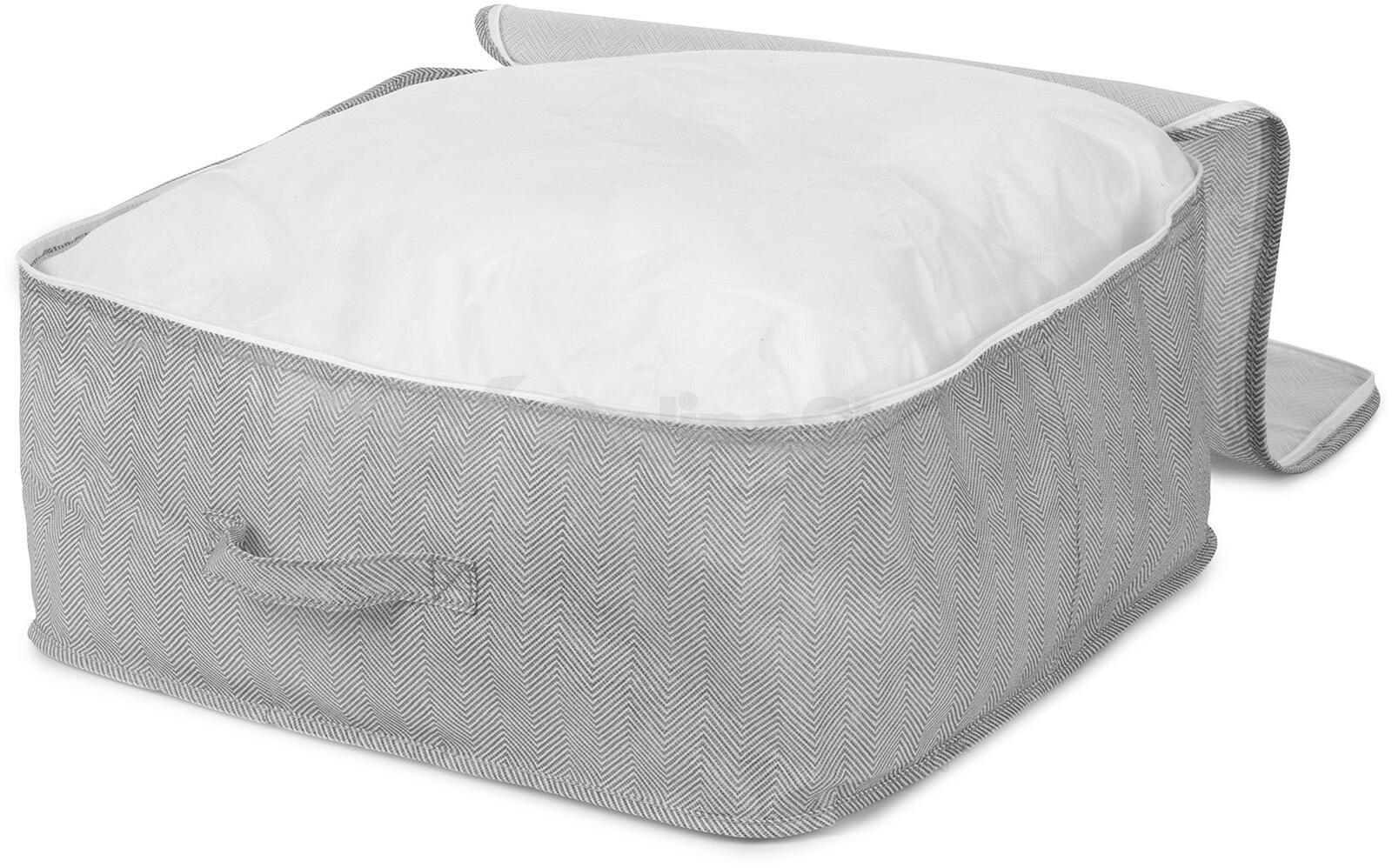 Textilní úložný box na oděvy a přikrývky se zipem Compactor Boston 46 x 46 x 20,5 cm