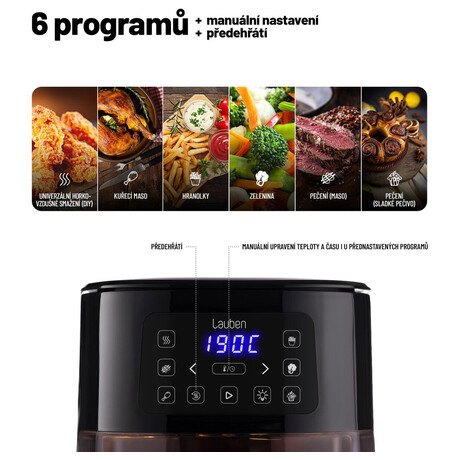 Horkovzdun fritza Lauben Hot Air Fryer 4000BC