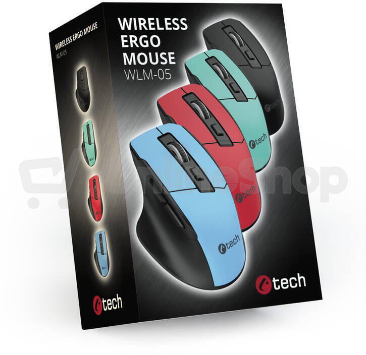 C-Tech Ergo WLM-05/Ergonomická/Optická/Bezdrátová USB/Černá