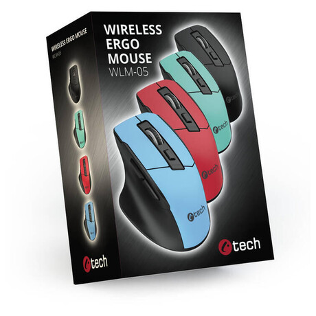 C-Tech Ergo WLM-05/Ergonomická/Optická/Bezdrátová USB/Černá