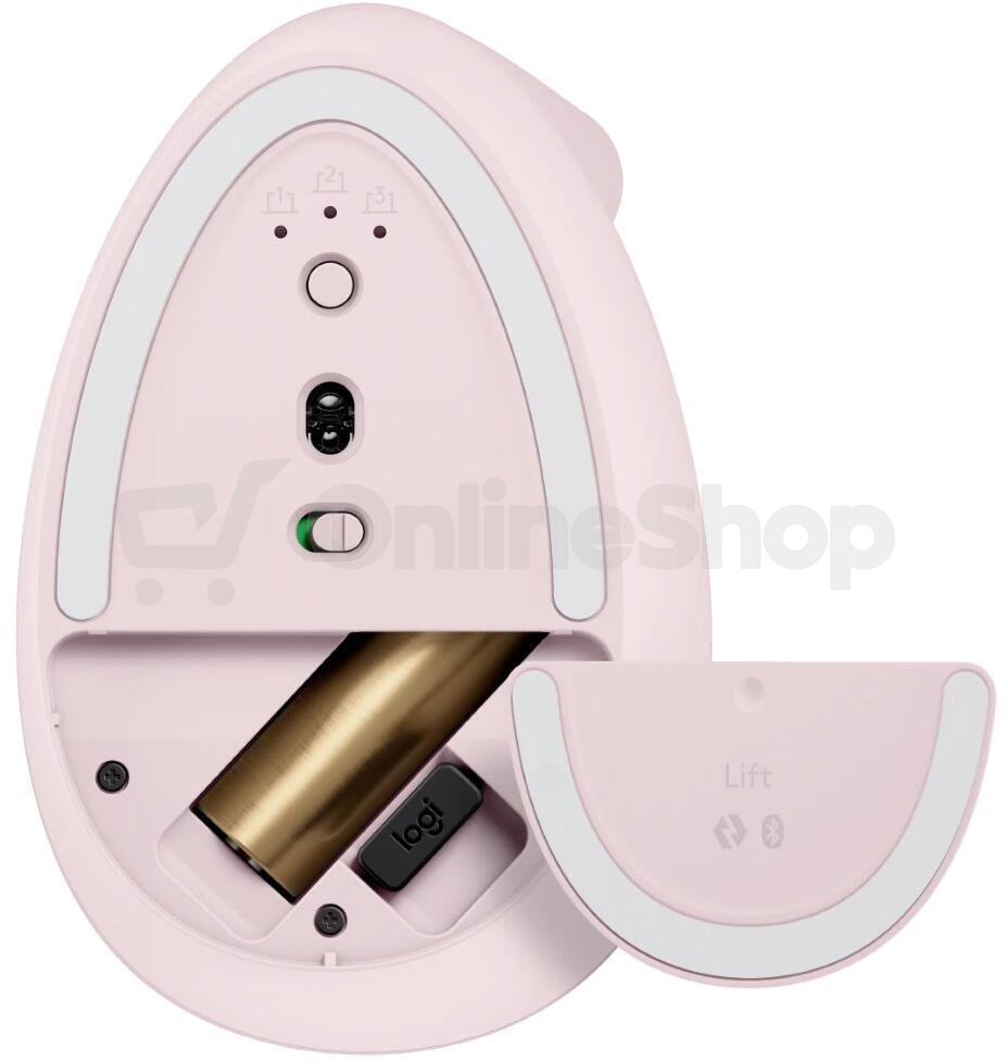 Logitech Lift Vertical Ergonomic Mouse - ROSE/DARK ROSE - EMEA (910-006478)
