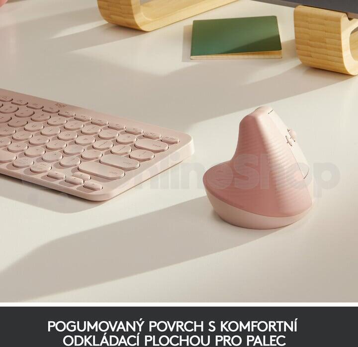 Logitech Lift Vertical Ergonomic Mouse - ROSE/DARK ROSE - EMEA (910-006478)