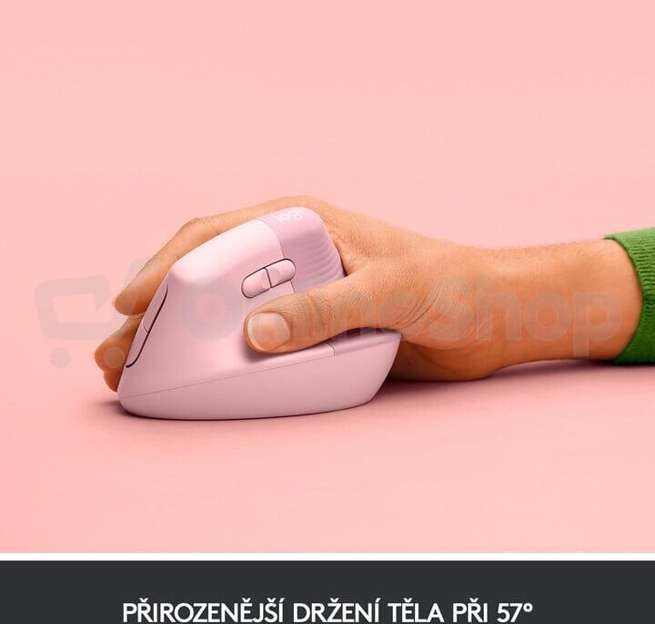 Logitech Lift Vertical Ergonomic Mouse - ROSE/DARK ROSE - EMEA (910-006478)