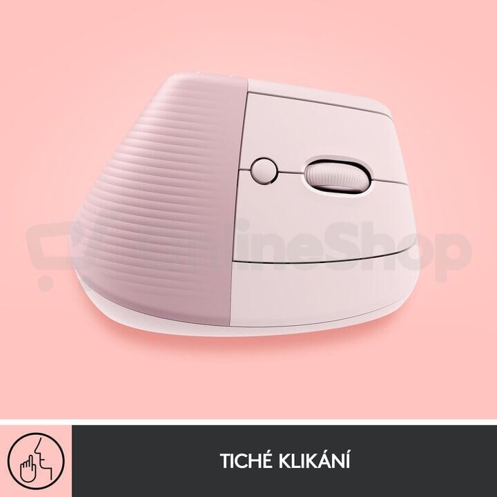 Logitech Lift Vertical Ergonomic Mouse - ROSE/DARK ROSE - EMEA (910-006478)