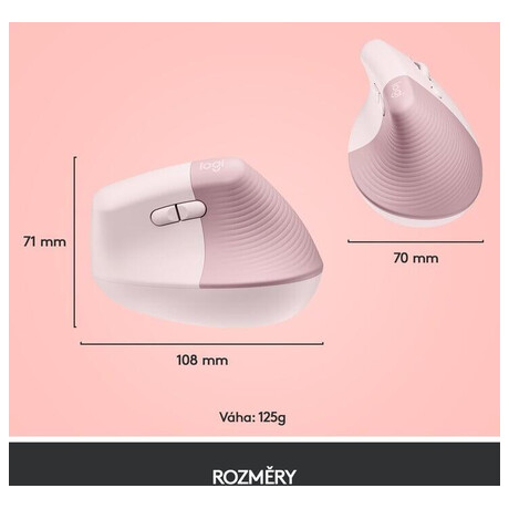 Logitech Lift Vertical Ergonomic Mouse - ROSE/DARK ROSE - EMEA (910-006478)