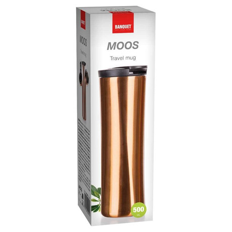 BANQUET Hrnek cestovn dvoustnn MOOS 500 ml, mdn (foto 4)