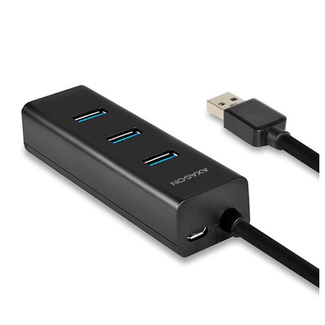 AXAGON hub USB-A / HUE-S2BL / USB 3.2 Gen1 / 4x USB-A / MicroUSB / 1,2m