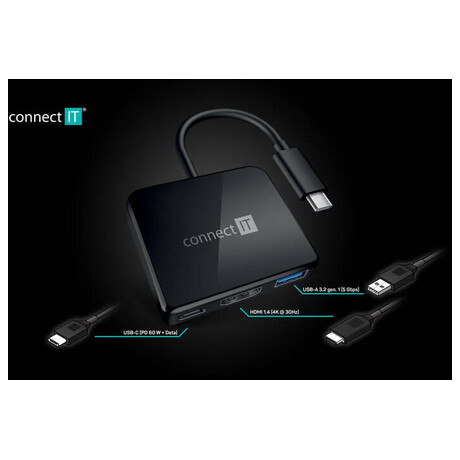 CONNECT IT&nbsp;USB-C hub, 3v1 (foto 2)