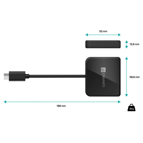 CONNECT IT&nbsp;USB-C hub, 3v1 (foto 3)