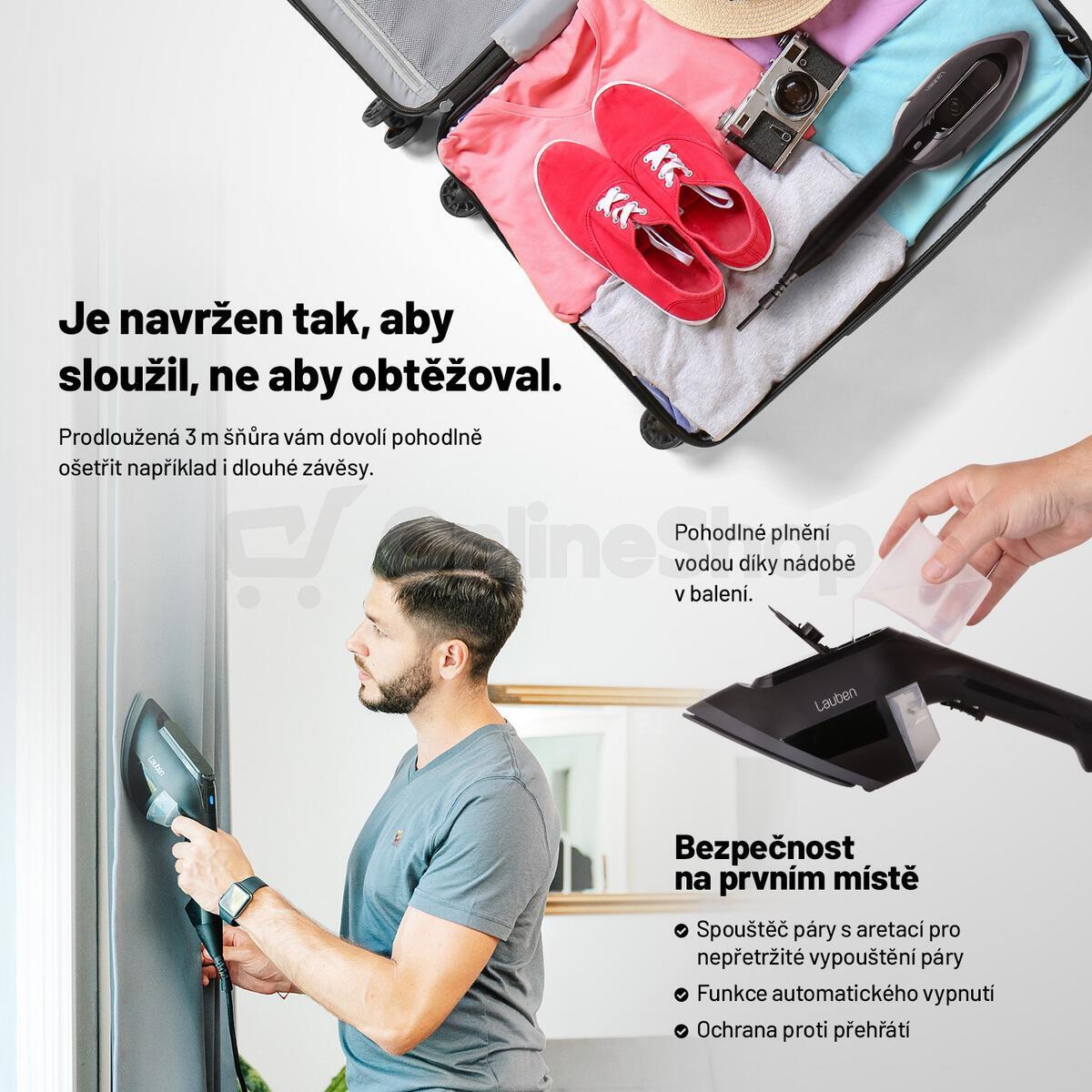 Napařovač oděvů Lauben Handheld Steam Iron 1950BC