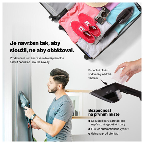Napařovač oděvů Lauben Handheld Steam Iron 1950BC