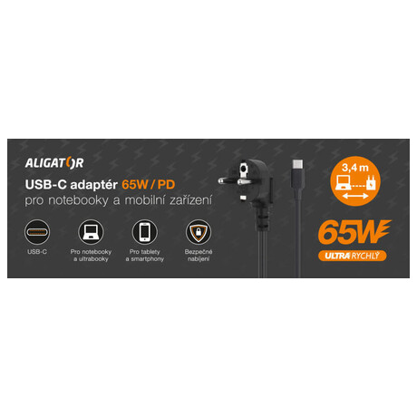 Chytr USB-C adaptr ALIGATOR Power Delivery 65W