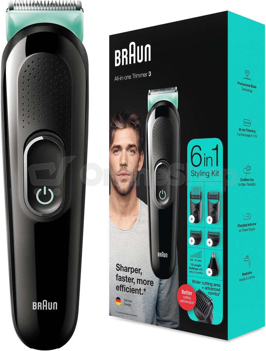 Multifunkční zastřihovač Braun MGK 3321, zelený