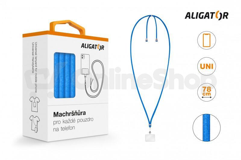 UNI šňůrka Aligator Machršňůra pro mob. tel., modrá