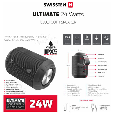 Swissten ULTIMATE 24W ČERNÝ (foto 3)
