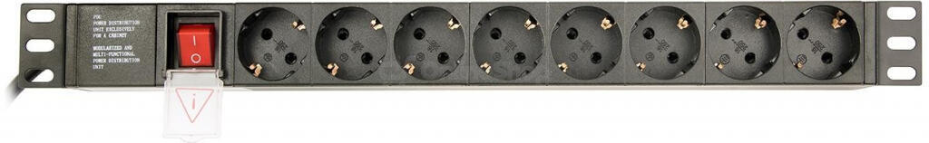 Gembird PDU 8 schucko, 1U, 16 A, 3m (EG-PDU-014)