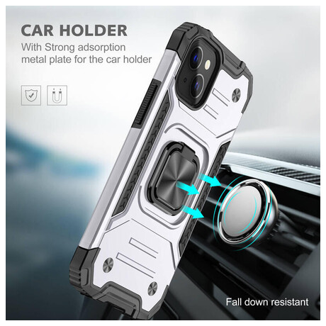 Lenuo Union Armor obal pro iPhone 14 Plus, stříbrná