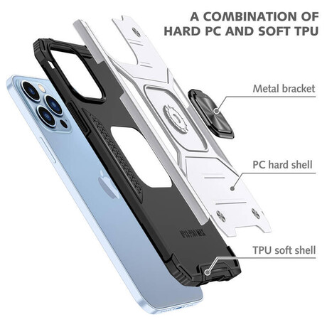 Lenuo Union Armor obal pro iPhone 14 Pro Max, stříbrná